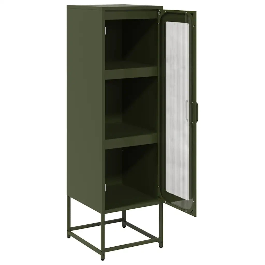 Credenza Verde Oliva 36x39x123 cm Acciaio Laminato a Freddo