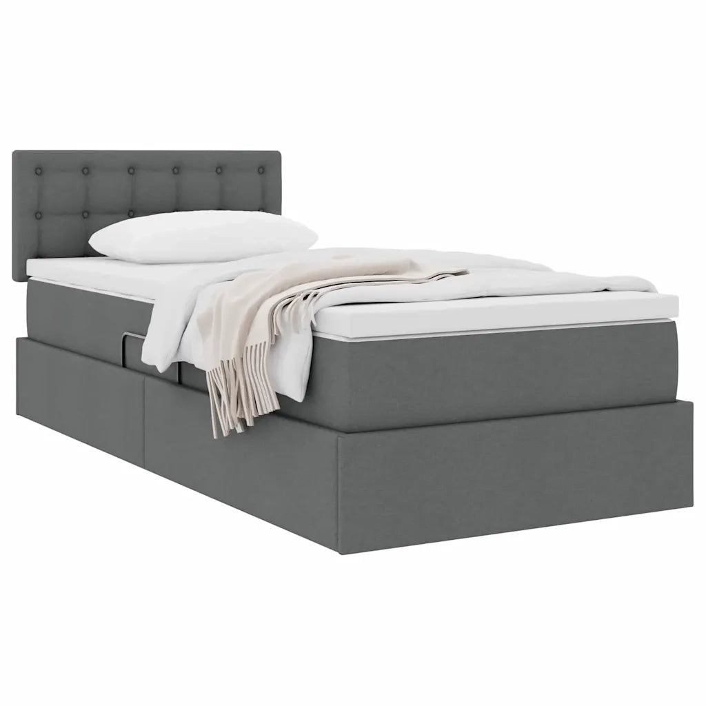 Letto con contenitore e materasso Grigio scuro 90 x 190 cm 3370603