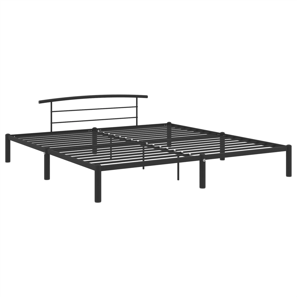 Giroletto-Struttura Letto Nero in Metallo 180x200 cm 356035