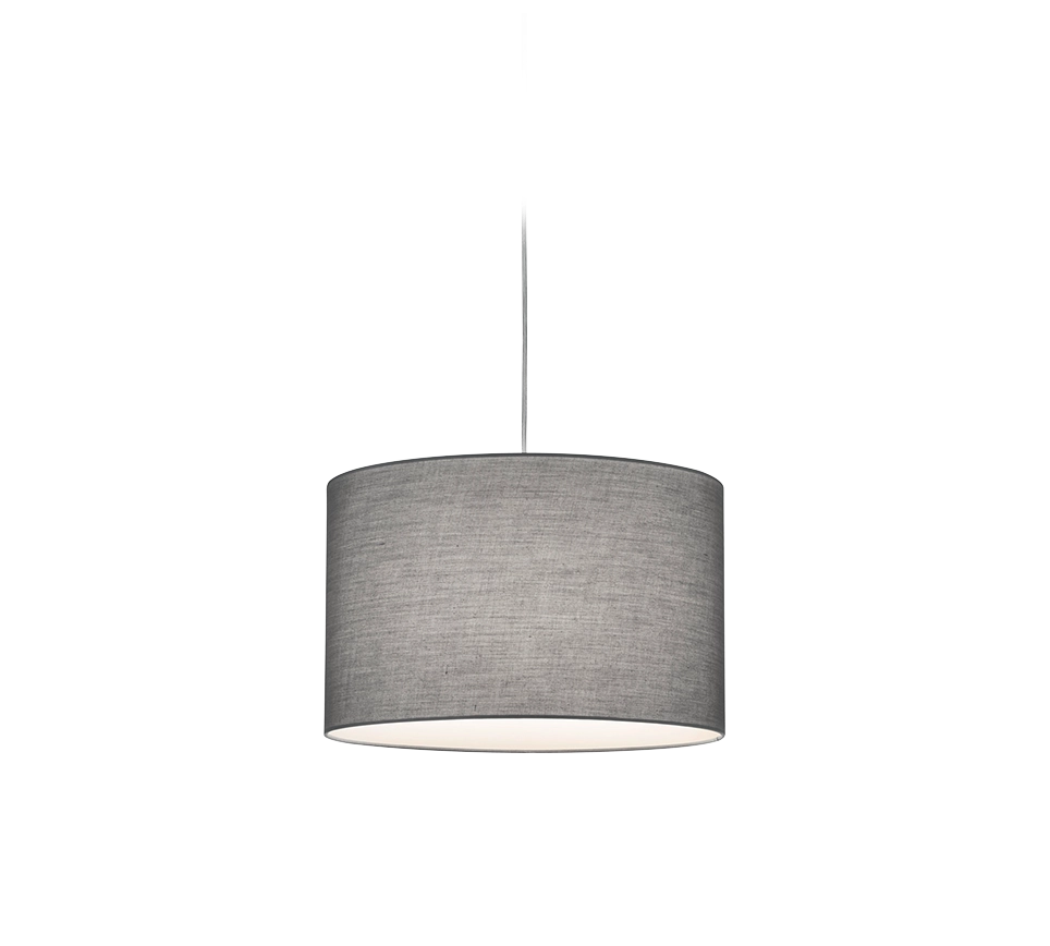 Lampada Sospensione Interno Rotonda 4W Hotel Tessuto Grigio Duoline GD Trio