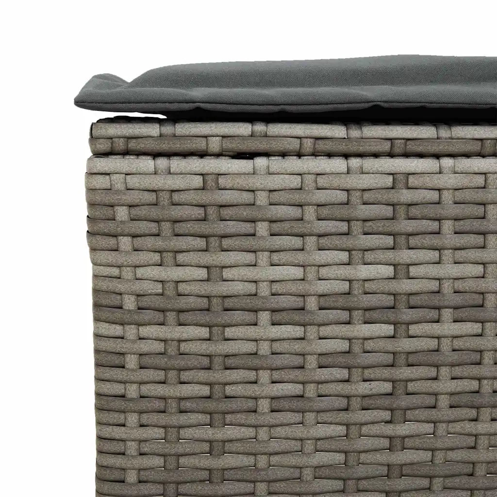 Set Divani da Giardino 4 pz con Cuscini in Polyrattan Grigio CFW9620808