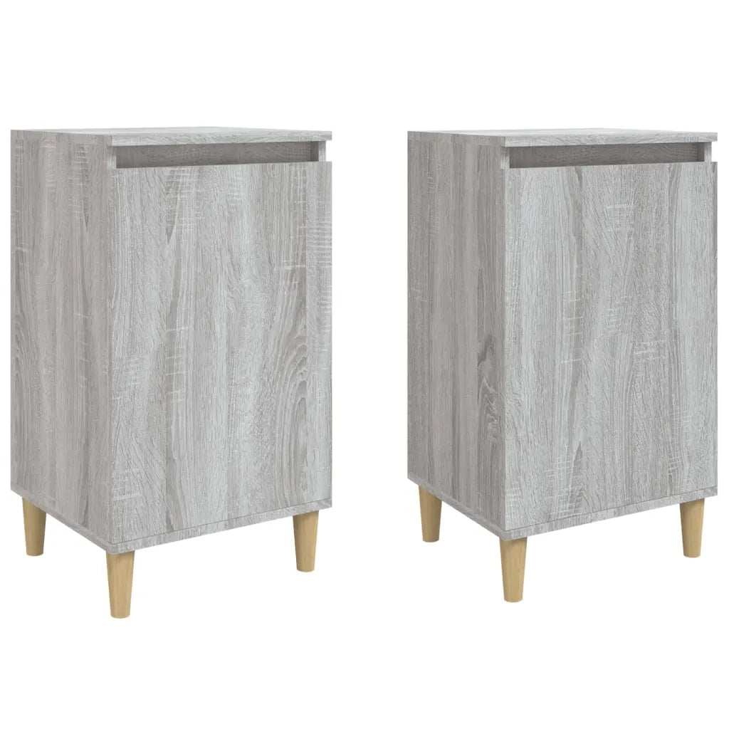 Comodini 2 pz-Set di 2 Tavolino da notte Grigio Sonoma 40x35x70 cm in Legno Multistrato