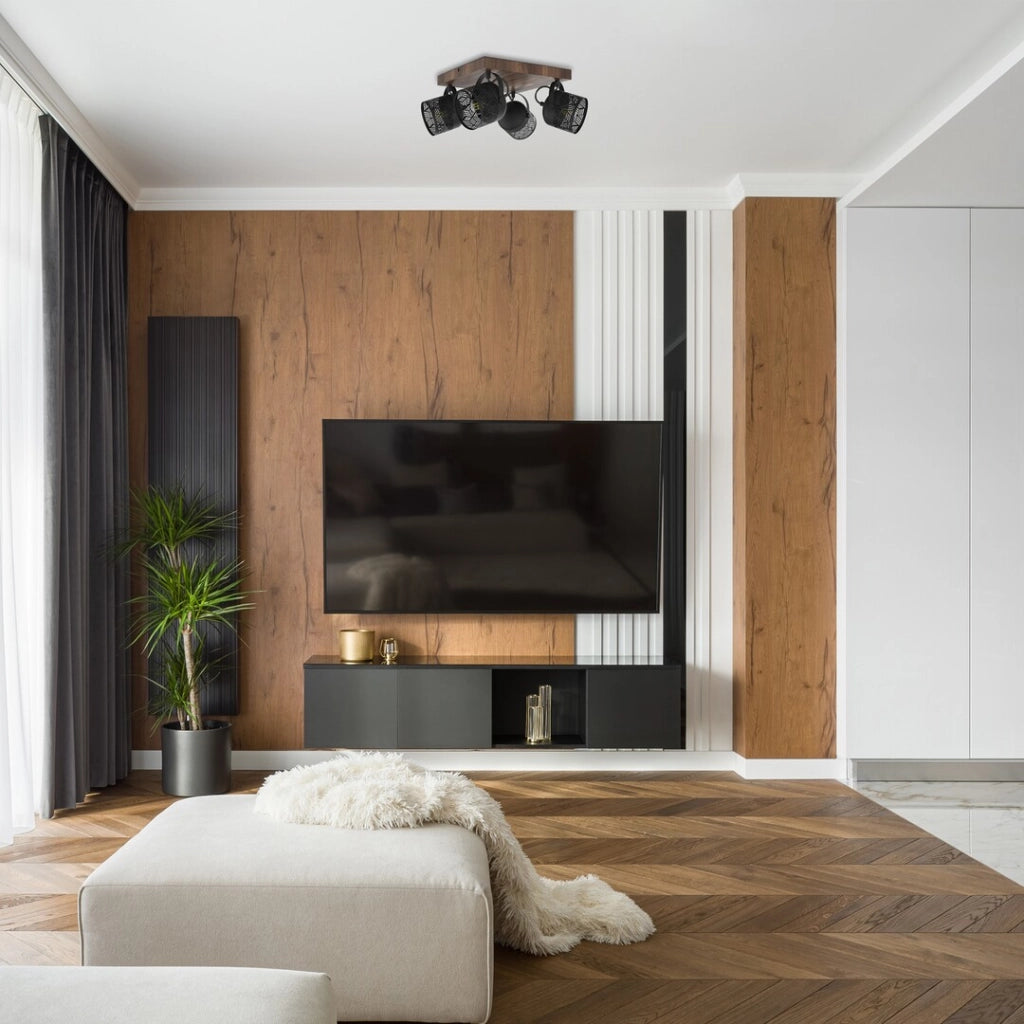 Faretto soffitto Rotem noce/nero opaco 4xE14 Rabalux