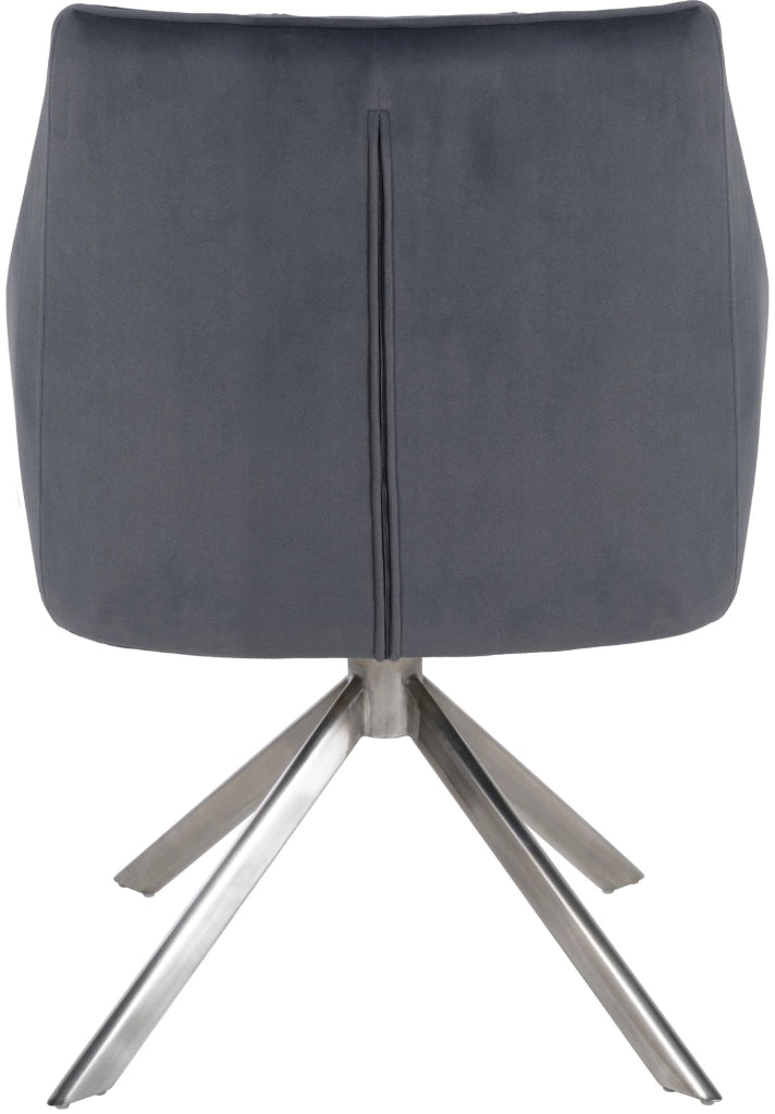 Sedia da pranzo Swing Copertura in velluto grigio scuro,acciaio inossidabile