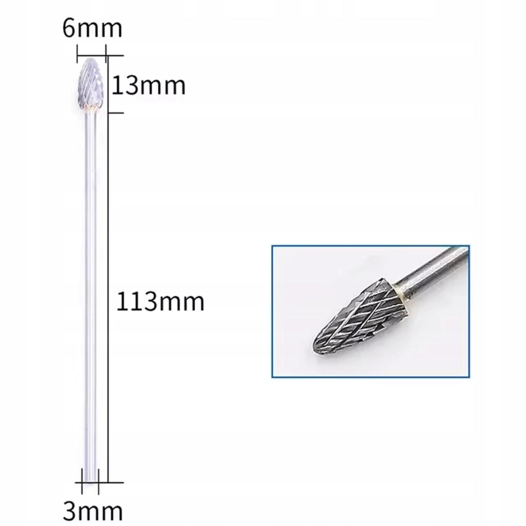 Set di Frese Rotative in Carburo di Tungsteno – Compatibile con Dremel e Altri | 10 Pezzi, Doppio Taglio, 3 mm, 100 mm
