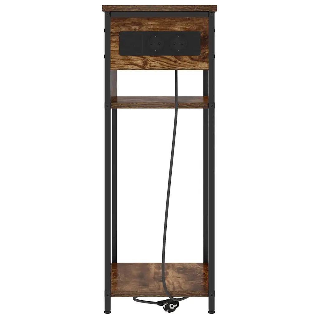 Comodino | Armadio da Notte | Mobiletto da notte Rovere fum¨¦ 41 x 28 x 76 cm Legno multistrato