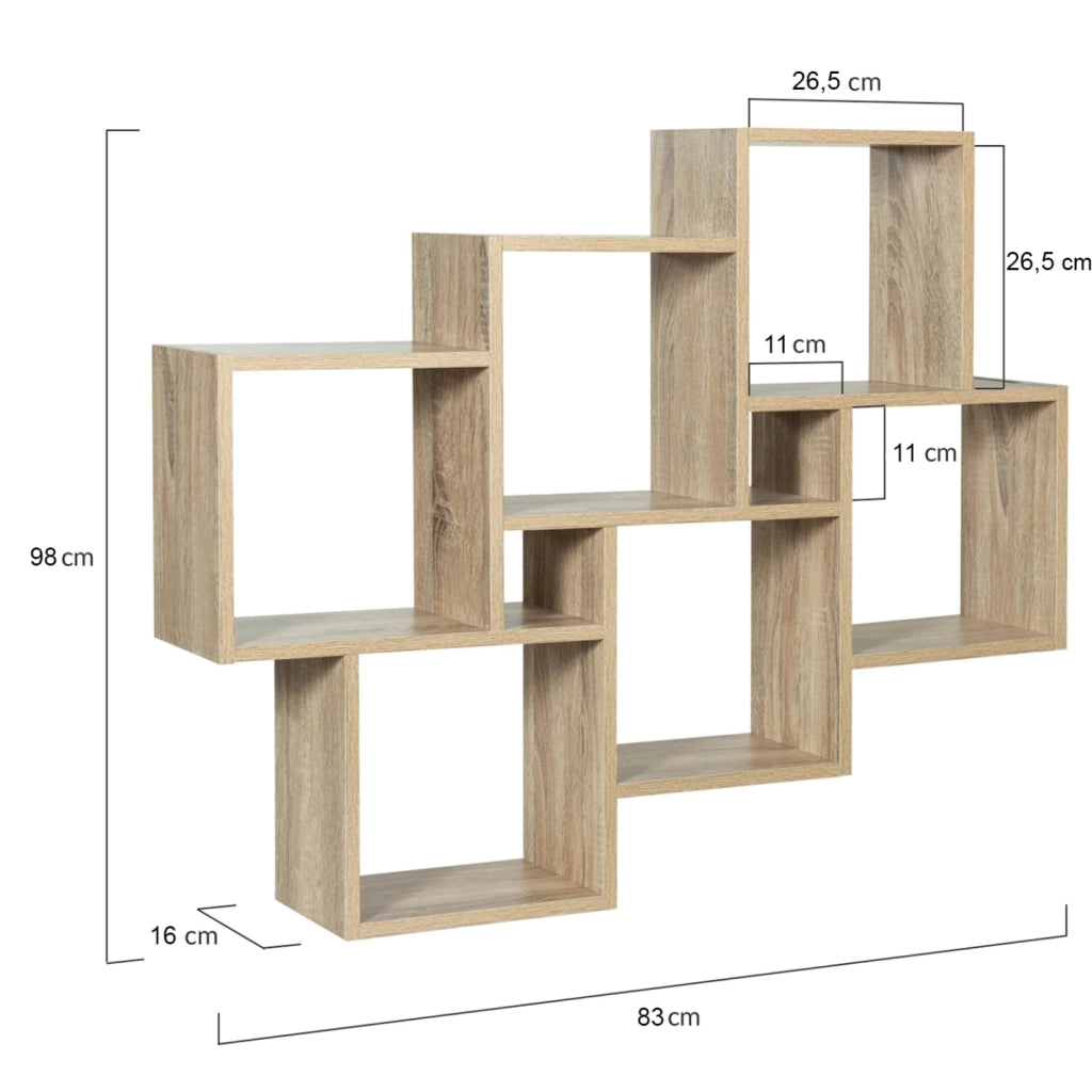 IDMarket - Scaffale a parete LUCAS in legno di faggio
