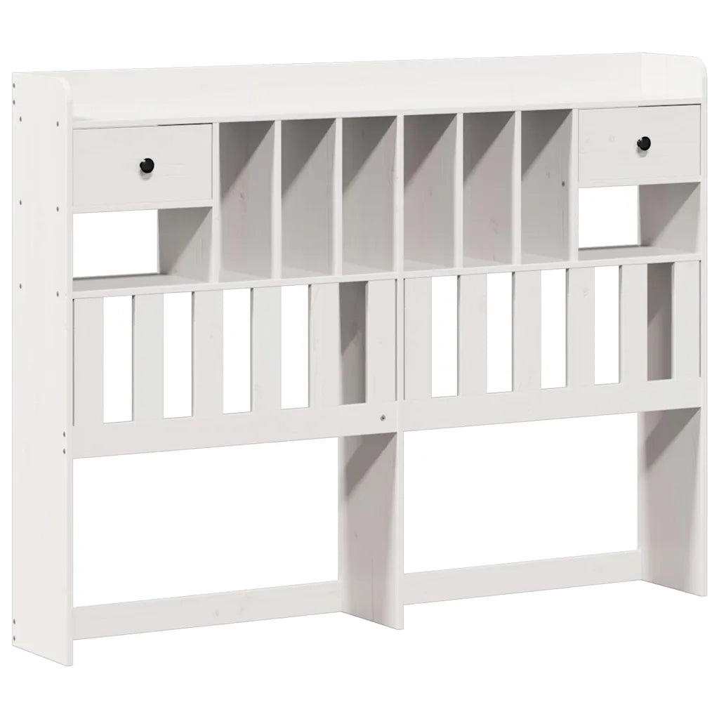 Letto Libreria senza Materasso Bianco 150x200 cm Legno di Pino 3322799