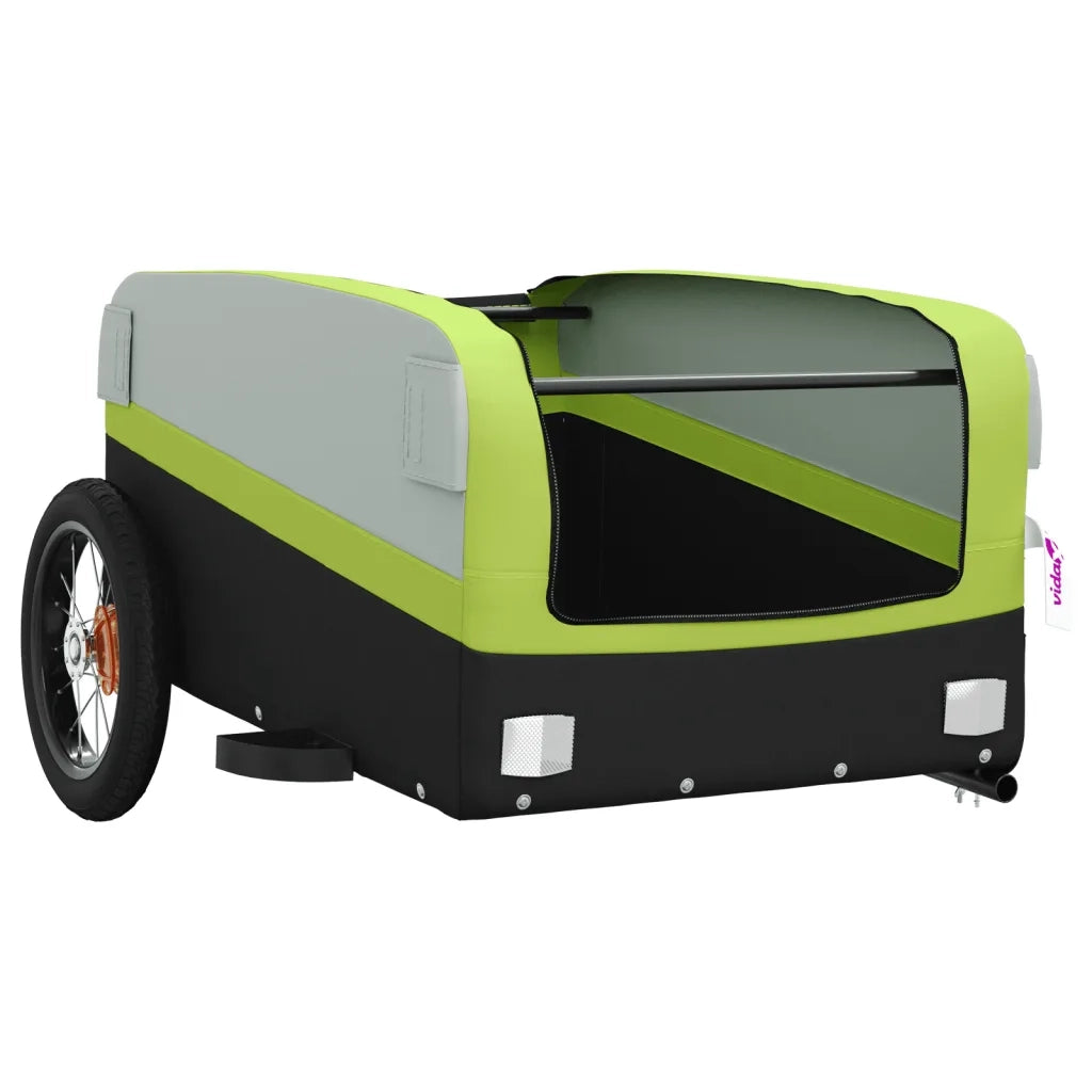 Rimorchio da Bici Nero e Verde 30 kg in Ferro 94039