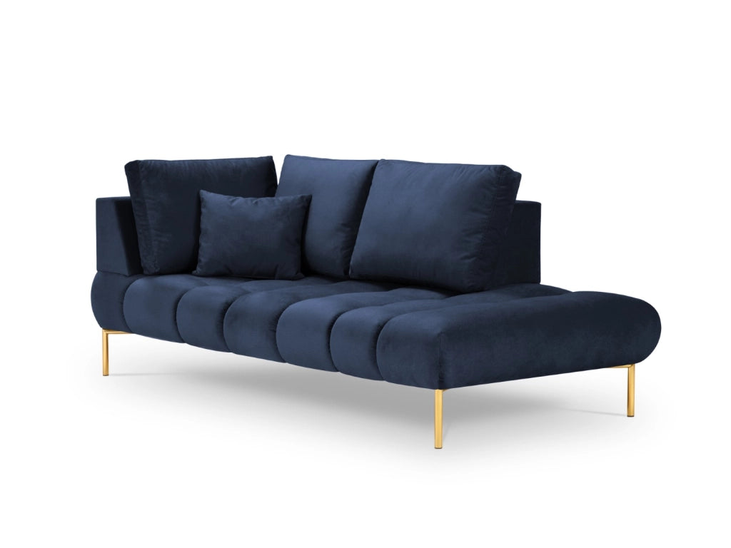 Cosmopolitan Design - Chaise longue destra "Hastings" 2 posti in velluto blu reale 