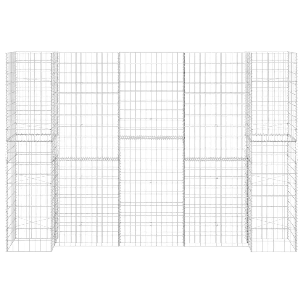 Gabbione Fioriera ad "H" in Filo di Acciaio 260x40x200 cm