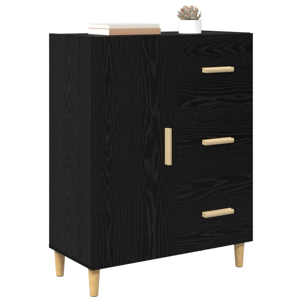 Credenza | Madia | Buffet da pranzo | Armadio da pranzo Rovere nero 34 x 69.5 x 90 cm Legno multistrato