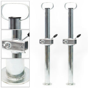 Piede stabilizzatore per rimorchio carrello appendice 2 pz. 700 mm x Ø 48 mm con morsa di supporto