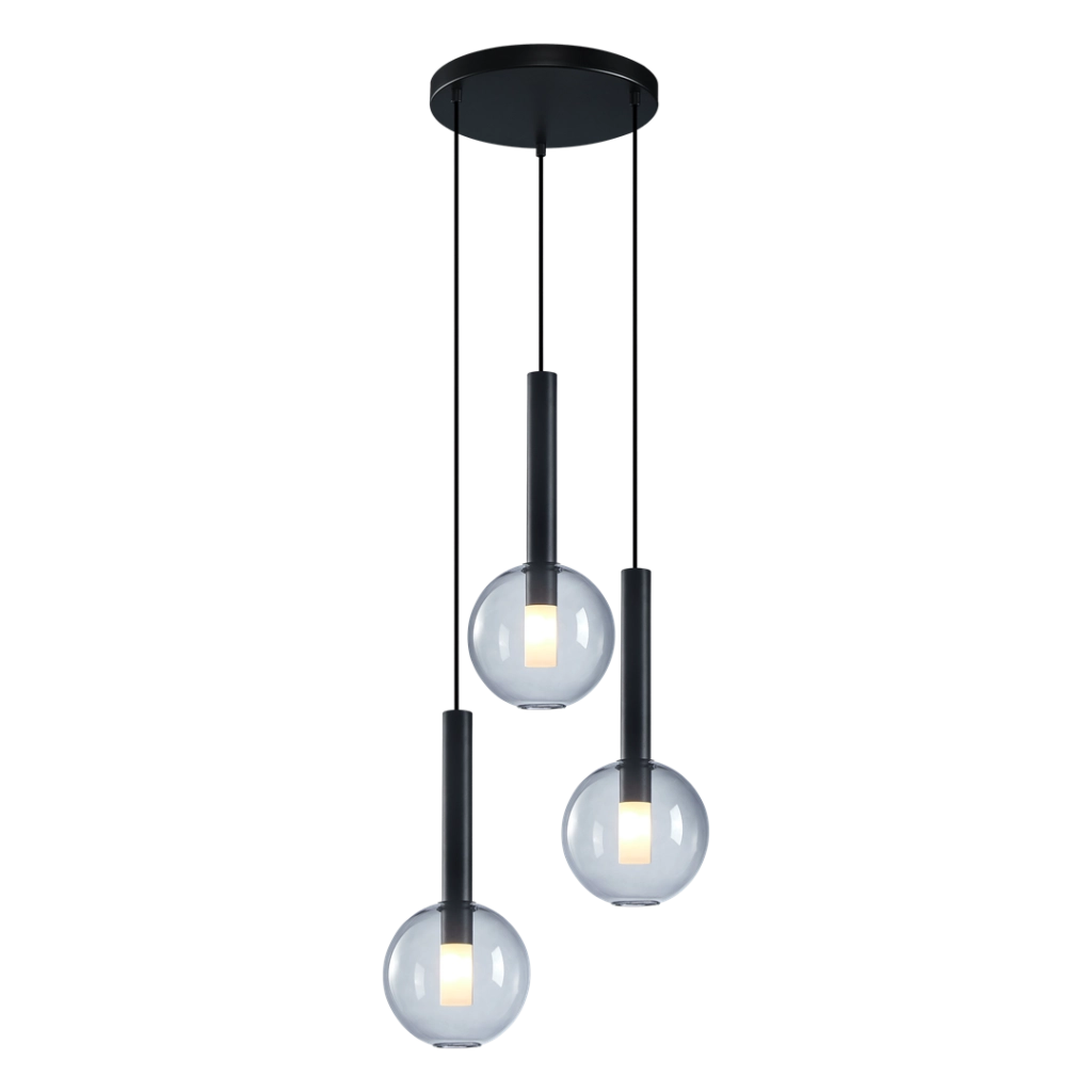 Lampada a sospensione Niko nera Ø35cm 3xG9 Milagro