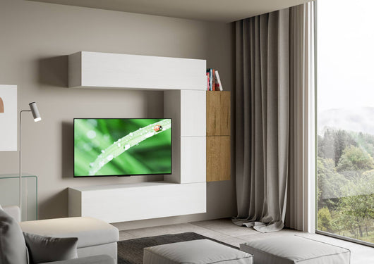 Parete Attrezzata Soggiorno 214x200x39,5 cm in nobilitato