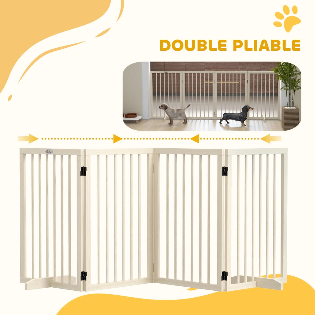 Barriera per animali domestici modulare pieghevole ¨C Minimal ¨C legno massello 206x35.5x76 cm