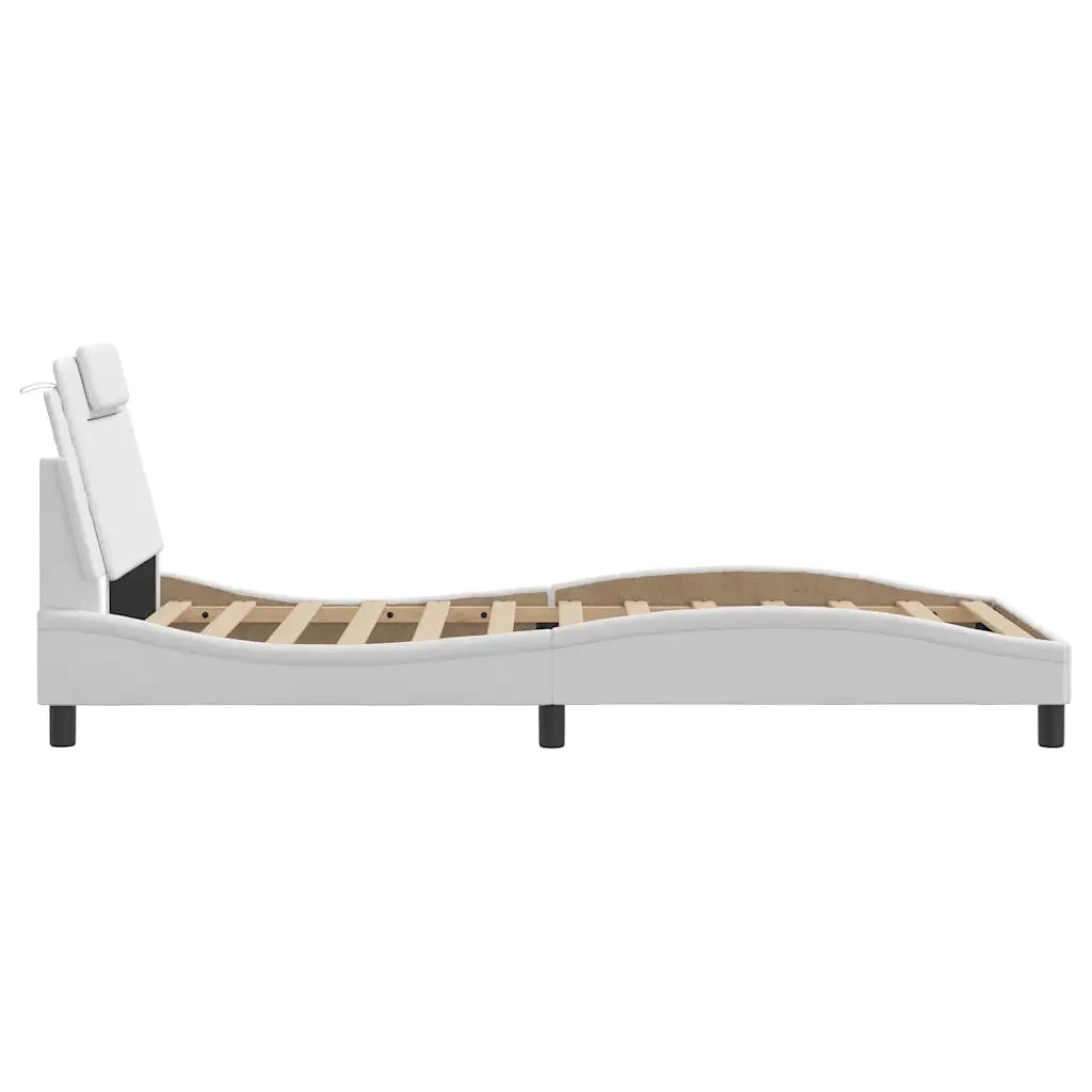 Giroletto Viana senza Materasso Bianco 100x200 cm in Similpelle 3208076