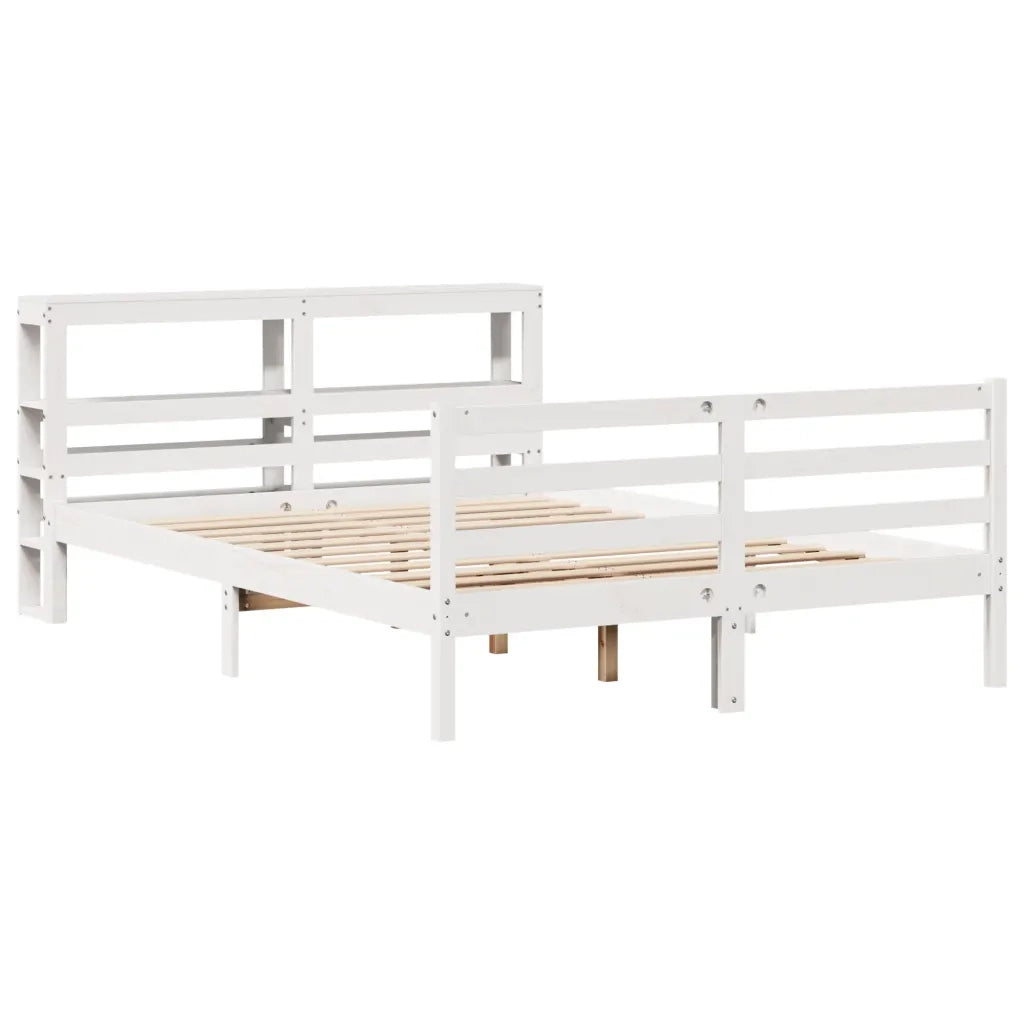 Letto senza Materasso Bianco 140x200 cm Legno Massello di Pino