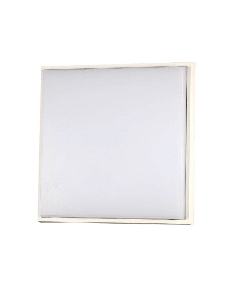 Desdy Plafoniera LED Quadrata 23W 2700lm 3000K Warm White Struttura in Metallo e Policarbonato Bianco IP54 Design Moderno 3314-61-102
