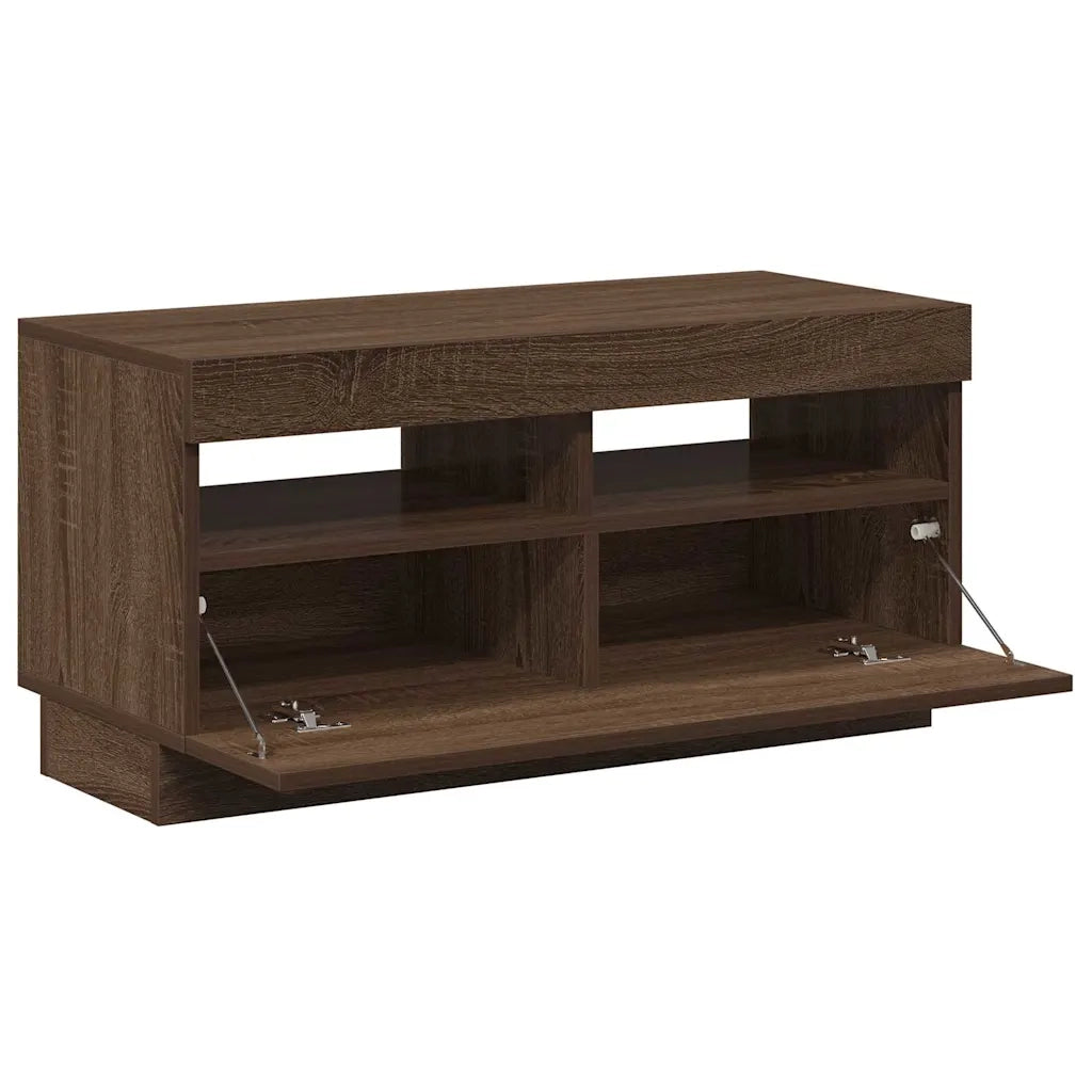Mobile Porta TV con Luci LED Rovere Marrone 80x35x40 cm cod mxl 15892