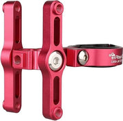 Sostegno per mountain bike - 2 x contenitore per bottiglie d'acqua - rosso - adattatore in alluminio