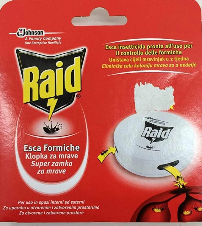 SET 4 CONFEZIONI DI RAID ESCA PER FORMICHE PRONTA ALL' USO