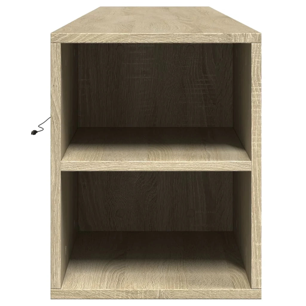 Mobile TV multimediale scaffale TV credenza mobile TV sala da pranzo soggiorno camera da letto a parete con illuminazione a LED rovere Sonoma 180 x 31 x 39,5 cm marrone 02_0027828