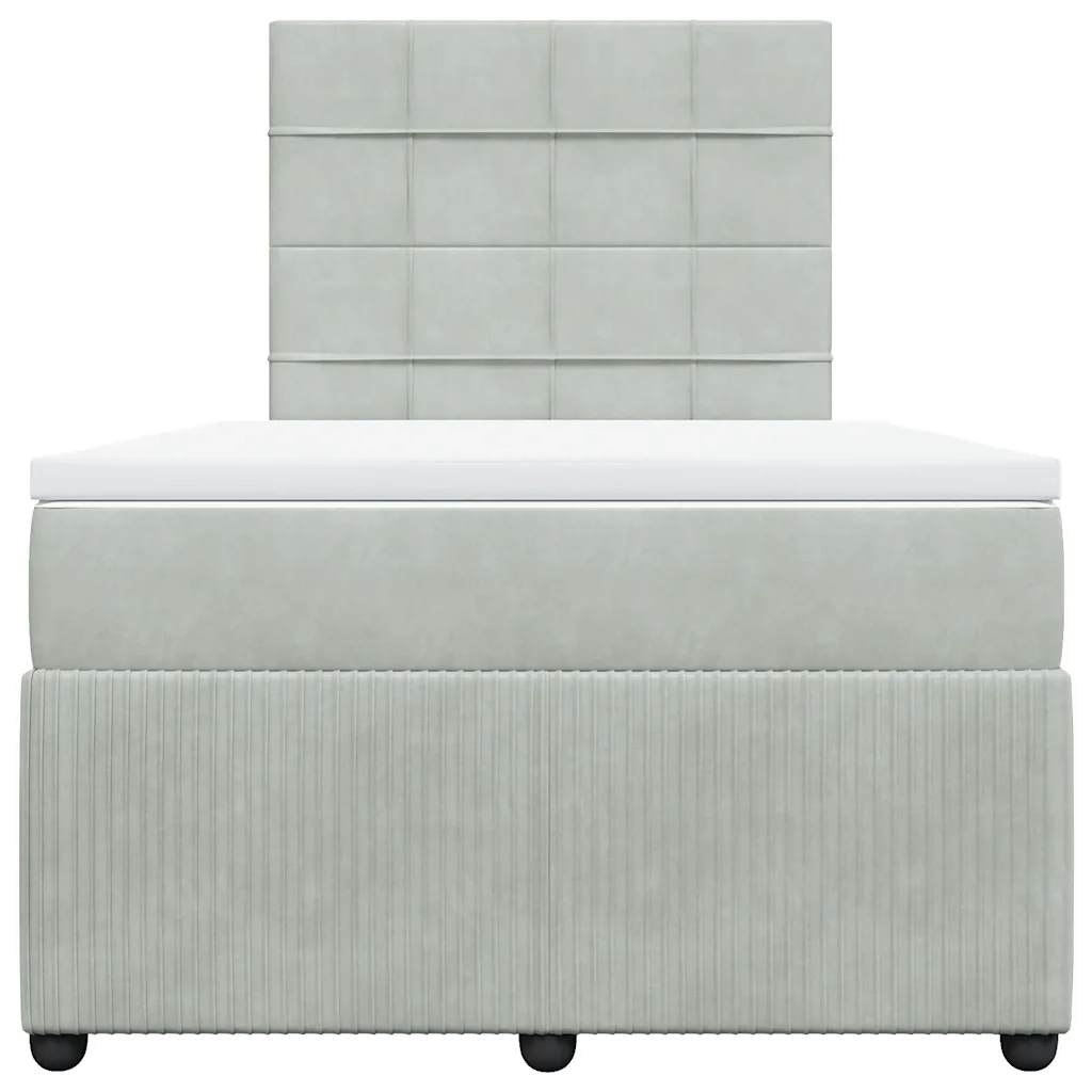Giroletto a Molle con Materasso Grigio Chiaro 120x200cm Velluto 3292310