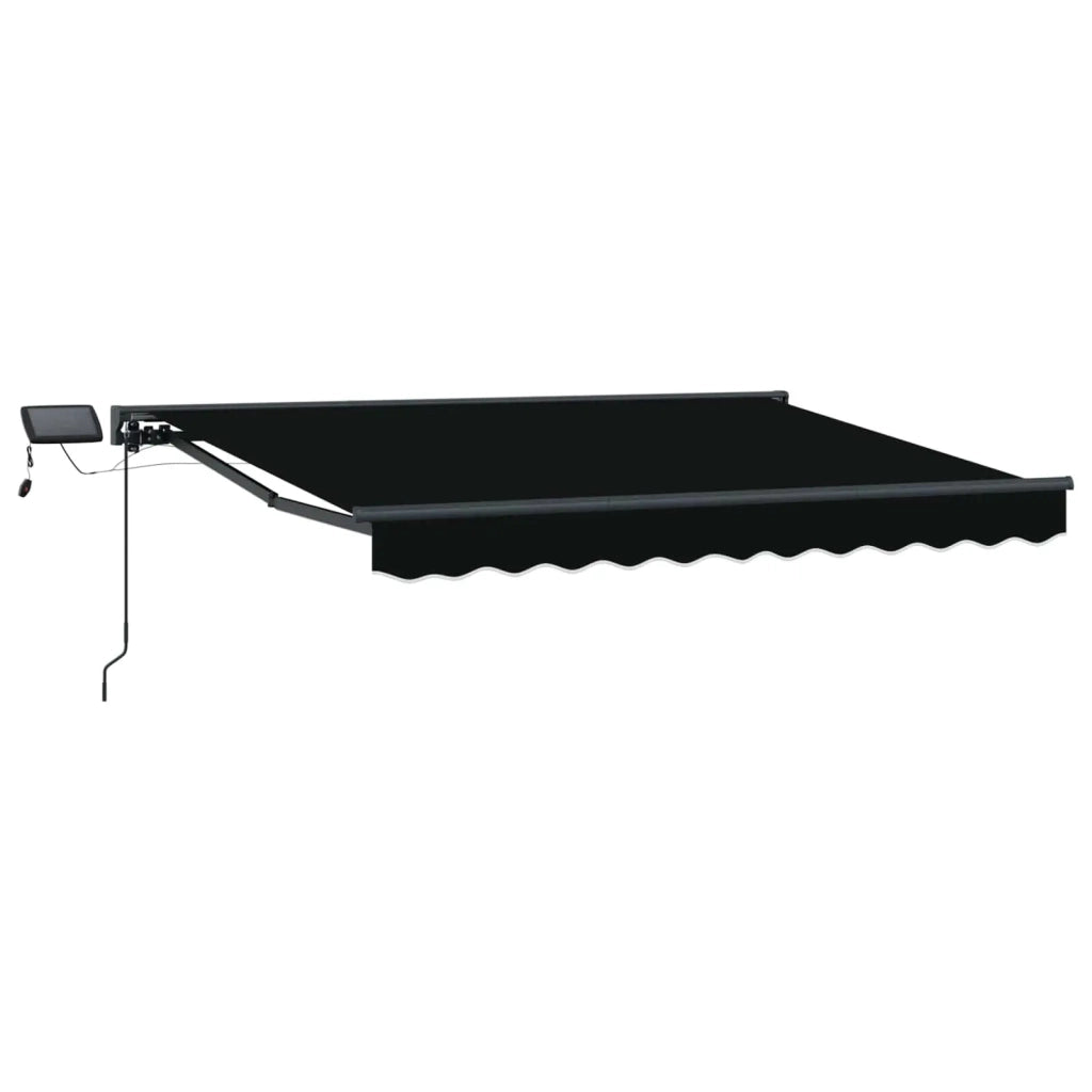 Cornice per Tenda Manuale con LED-Telaio per tendalino manuale Nero e antracite 3,5 x 2,5 m