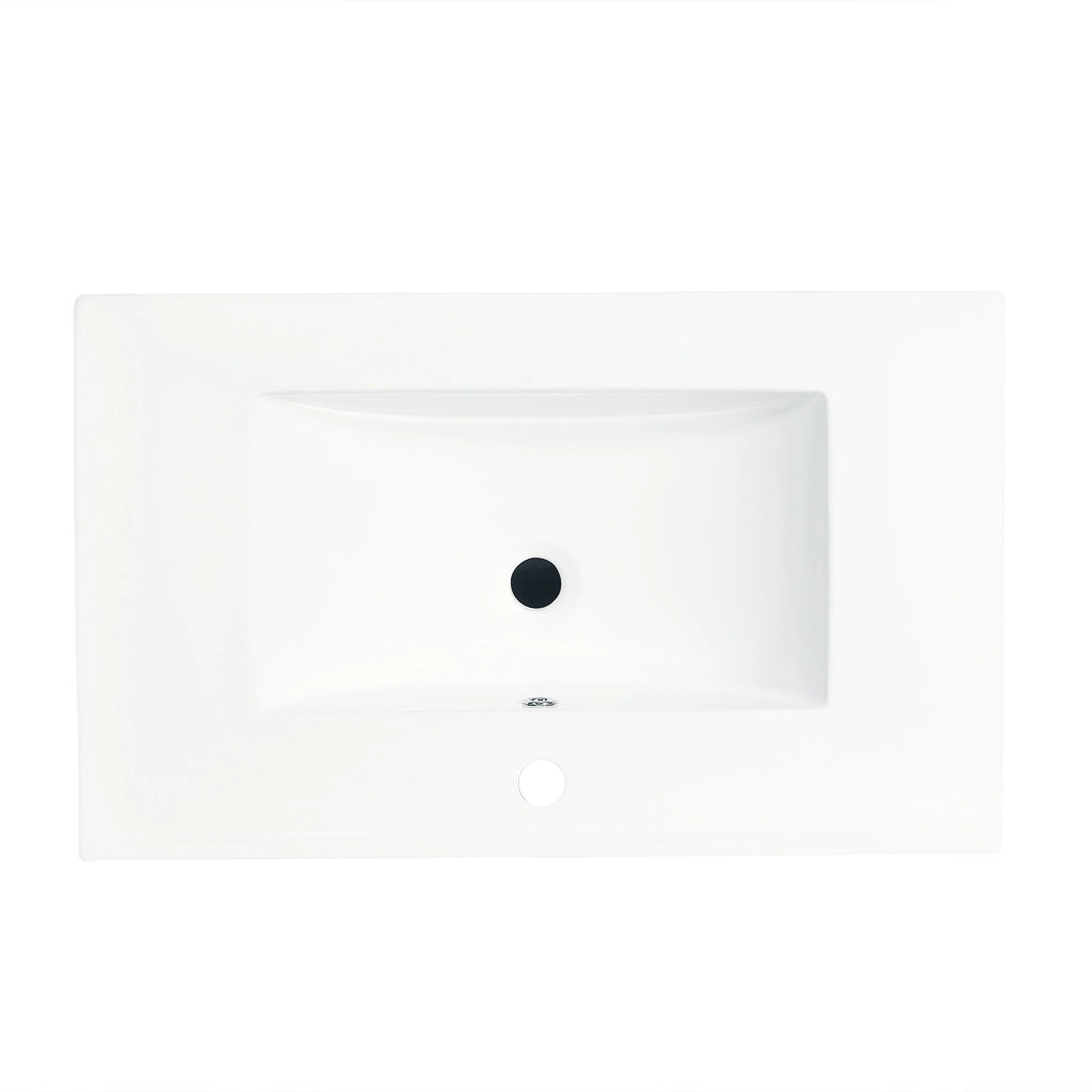 Mobile sottolavabo da bagno con 2 cassetti 2 armadietti LED e lavabo ceramica bianco 76 × 46 × 55 cm