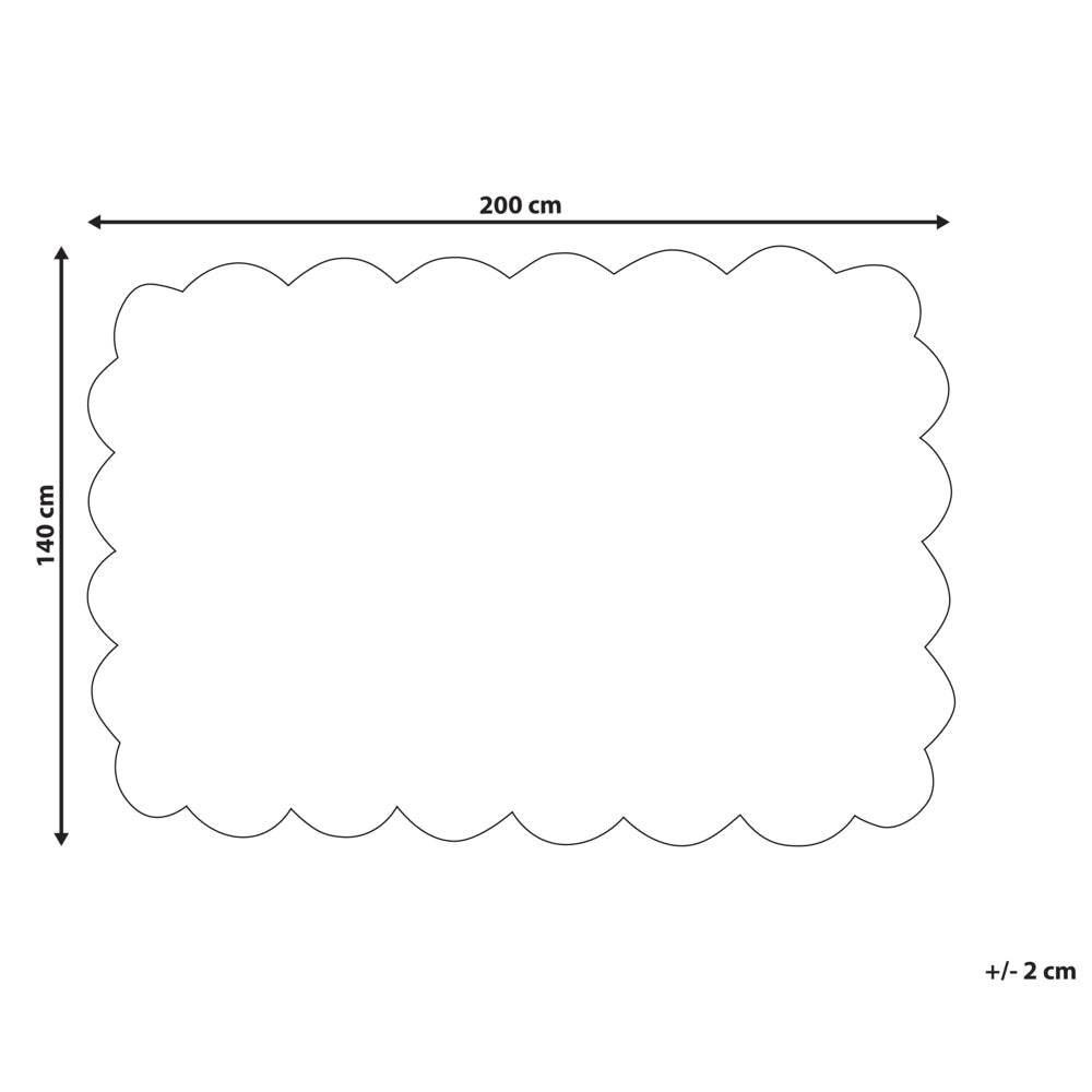 Tappeto Beige Cotone 140 x 200 cm Motivo decorativo a pois Stile Boho Soggiorno Bambini Stanza dei bambini