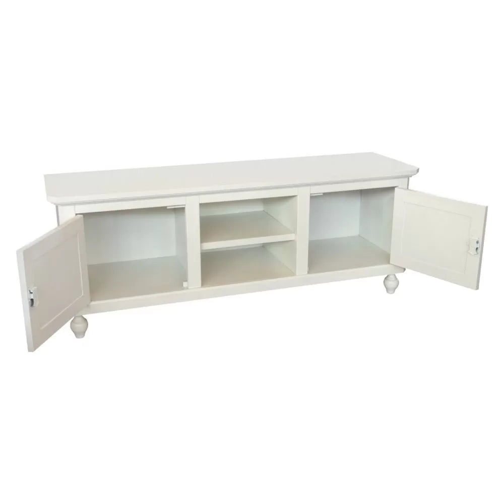 Porta tv in legno arte povera 2 ante shabby bianco 150x43x56 - Mobili 2G