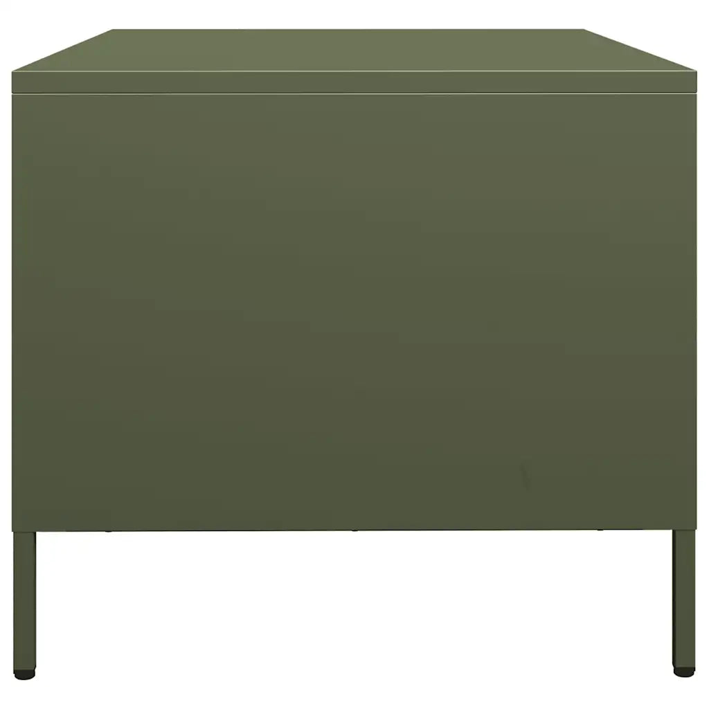 vidaXL Tavolino Verde Oliva 101,5x50x43,5 cm Acciaio Laminato a Freddo