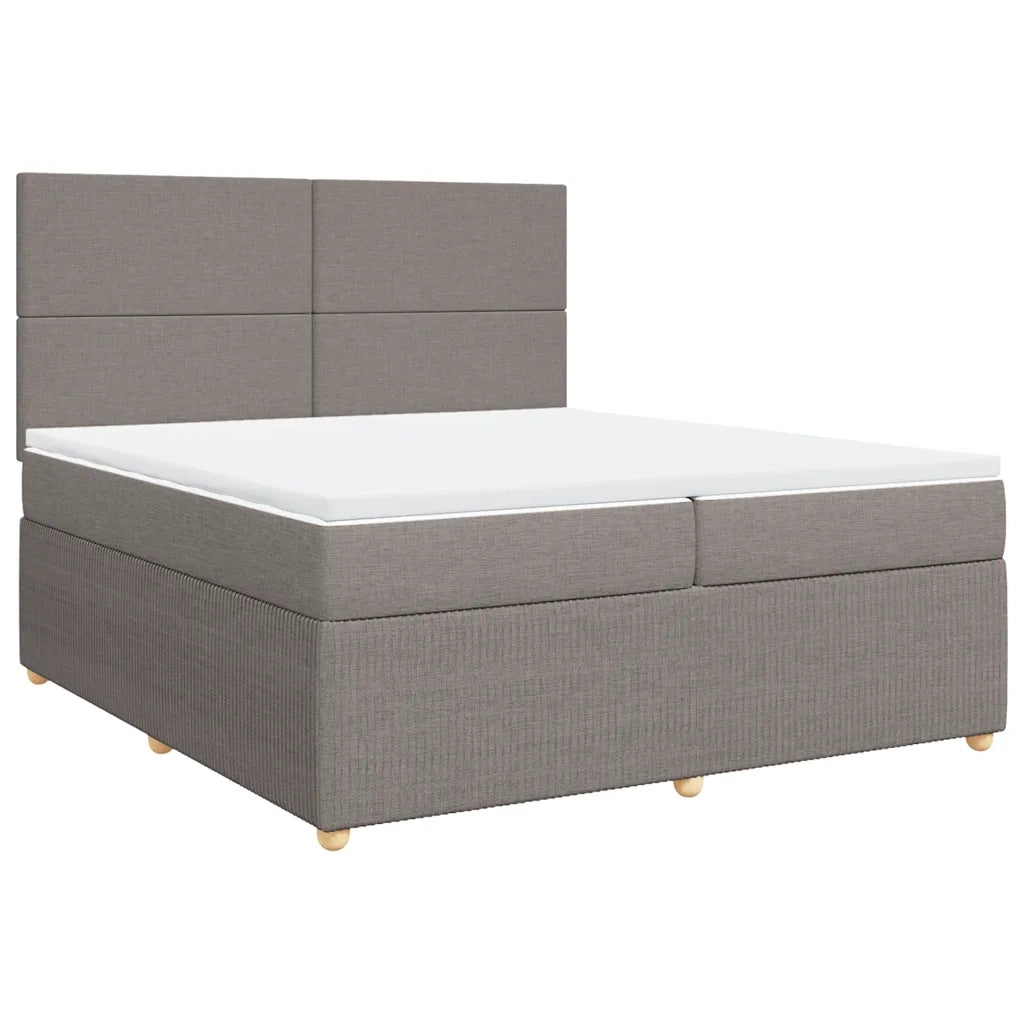 Giroletto a Molle con Materasso Tortora 200x200 cm in Tessuto