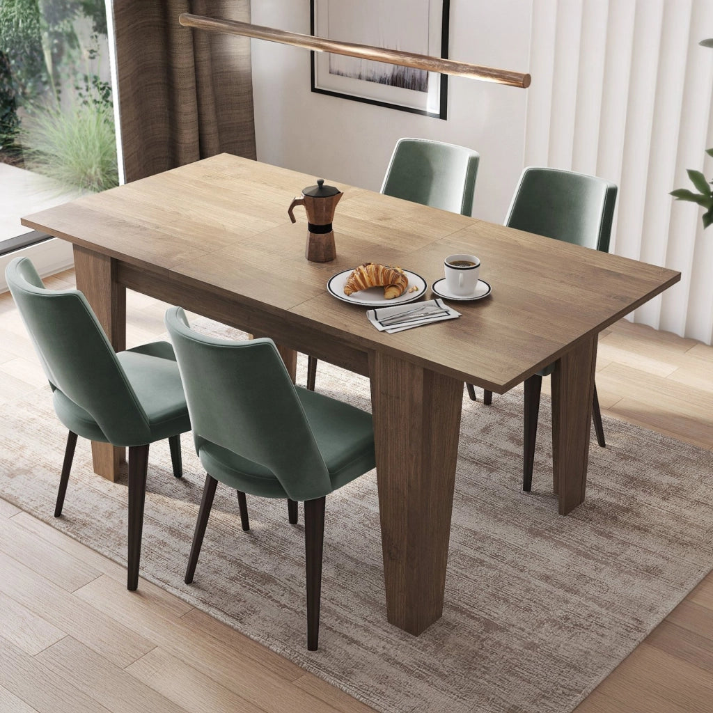 Pizzoli, Tavolo Allungabile Allungabile, 160x80x78h cm Marrone Noce