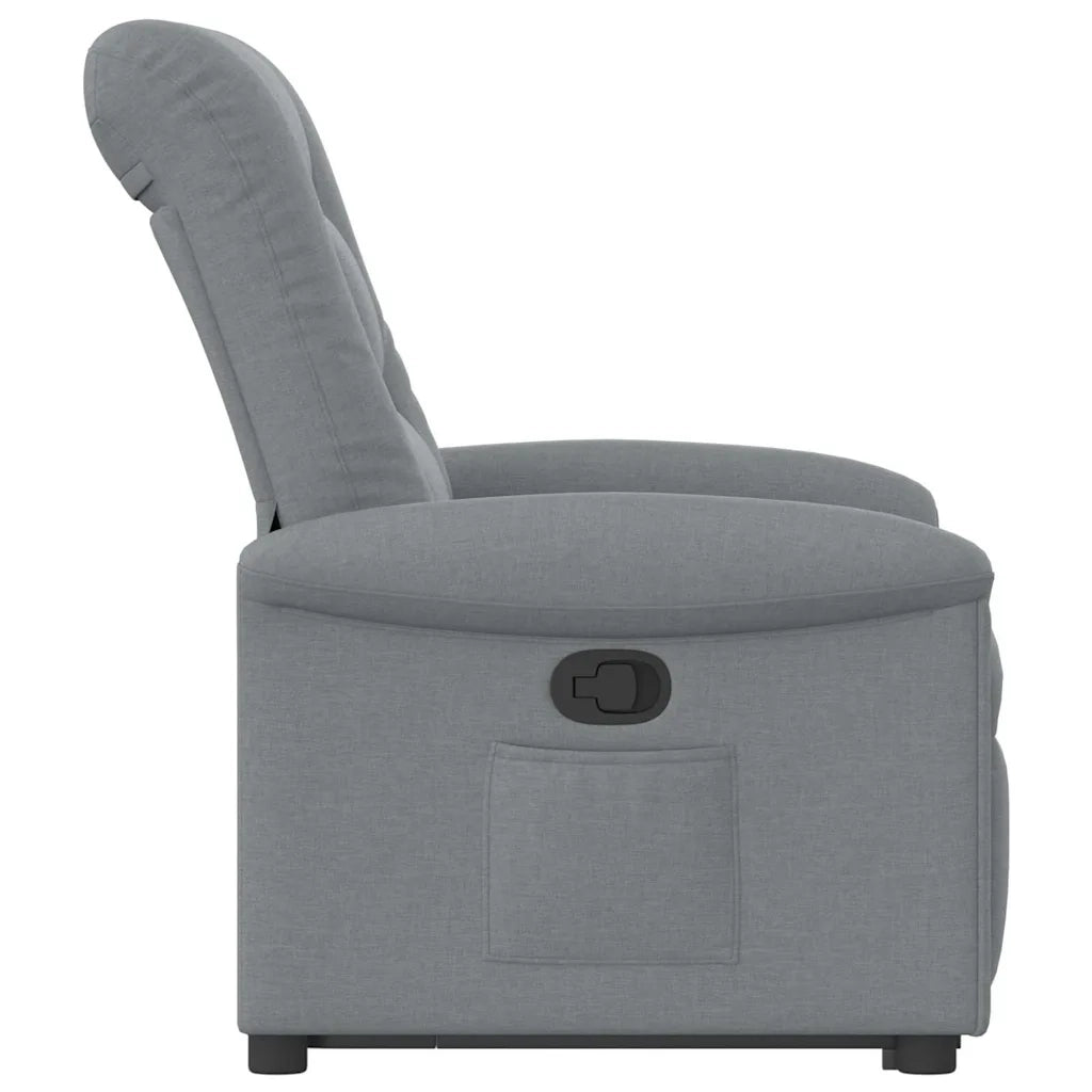 Poltrona Alzapersona Reclinabile Grigio Chiaro in Tessuto 3303254