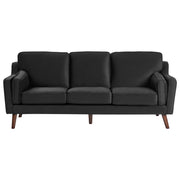 Divano di colore Nero 2 Posti Velluto Gambe In Legno in stile Classico e moderno