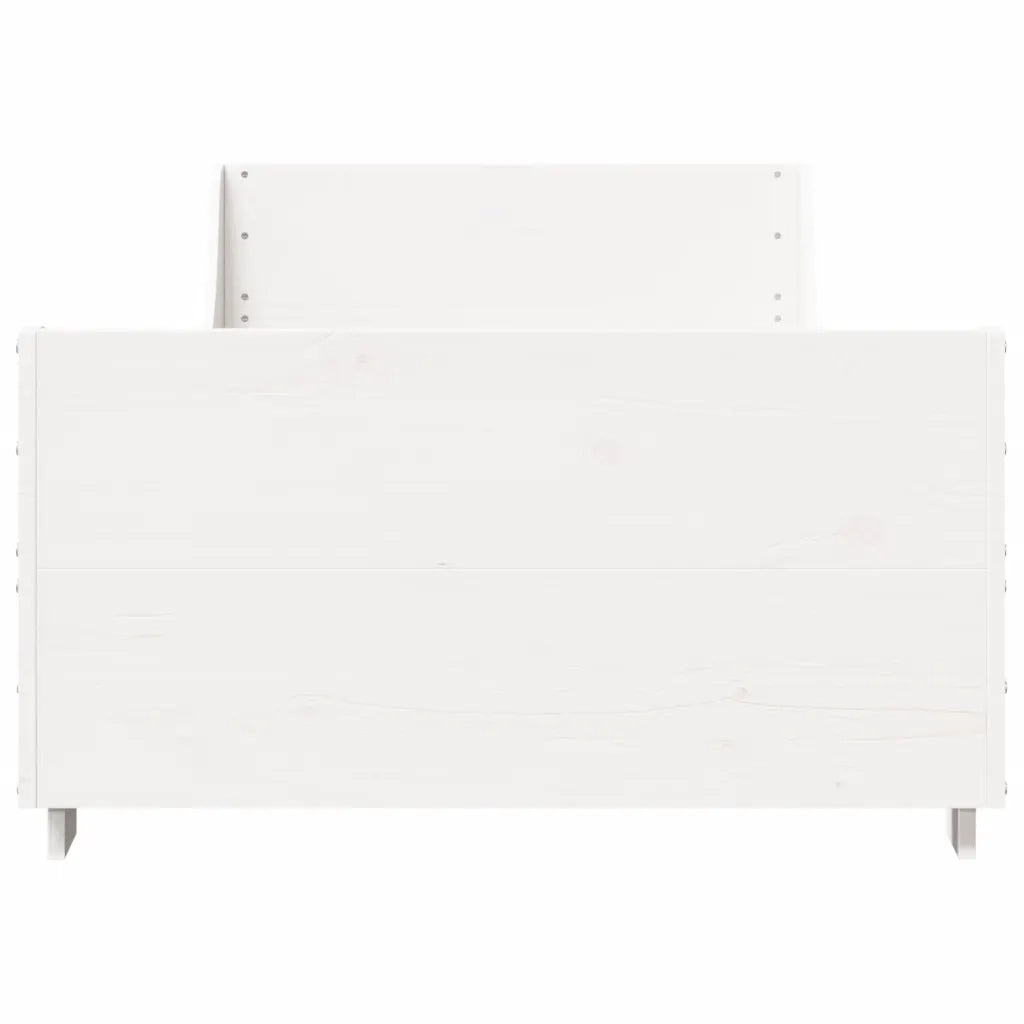 Letto senza Materasso Bianco 75x190 in Legno Massello di Pino 850792