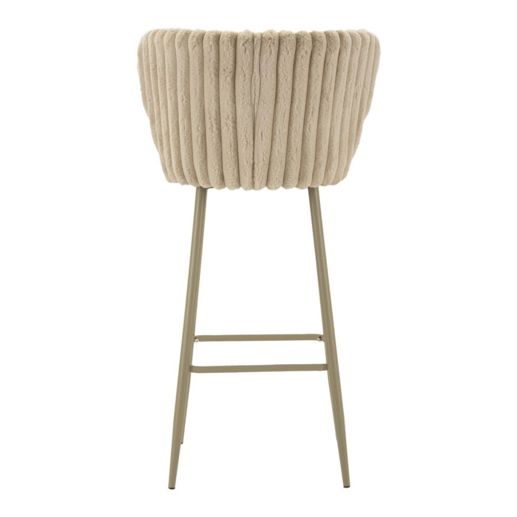 Set di 2 Sgabelli Alti VKH883, Beige, Poliestere, 55x58x106 cm