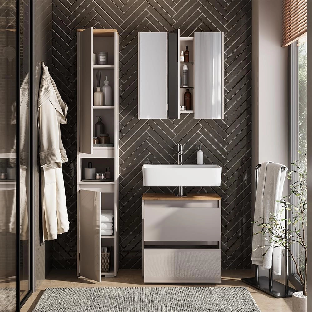 Set di mobili da bagno Majest, Antracite/Artisan, 3 parti