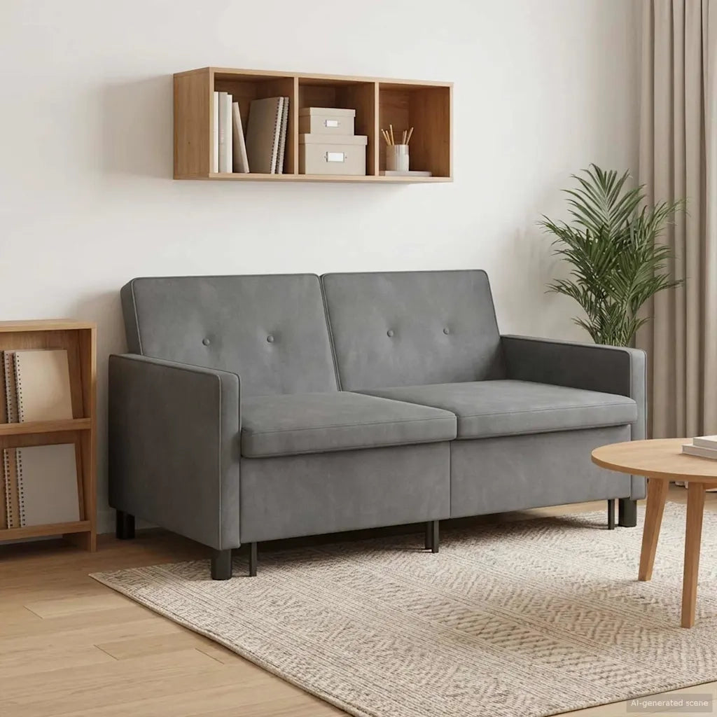 Divano letto | Sof¨¤ letto | Letto singolo Grigio Scuro Tessuto