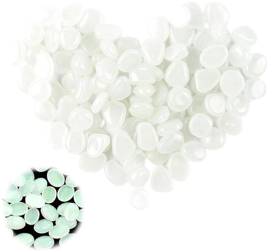 Set di 100 Glimstoni per Esterno, Giardino e Acquari, Illuminabili, Decorativi Piccoli Ciottoli, Illuminazione per Via e Patio