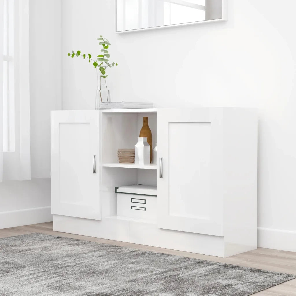 Credenza Bianca 120x30,5x70 cm in Legno Multistrato 802777