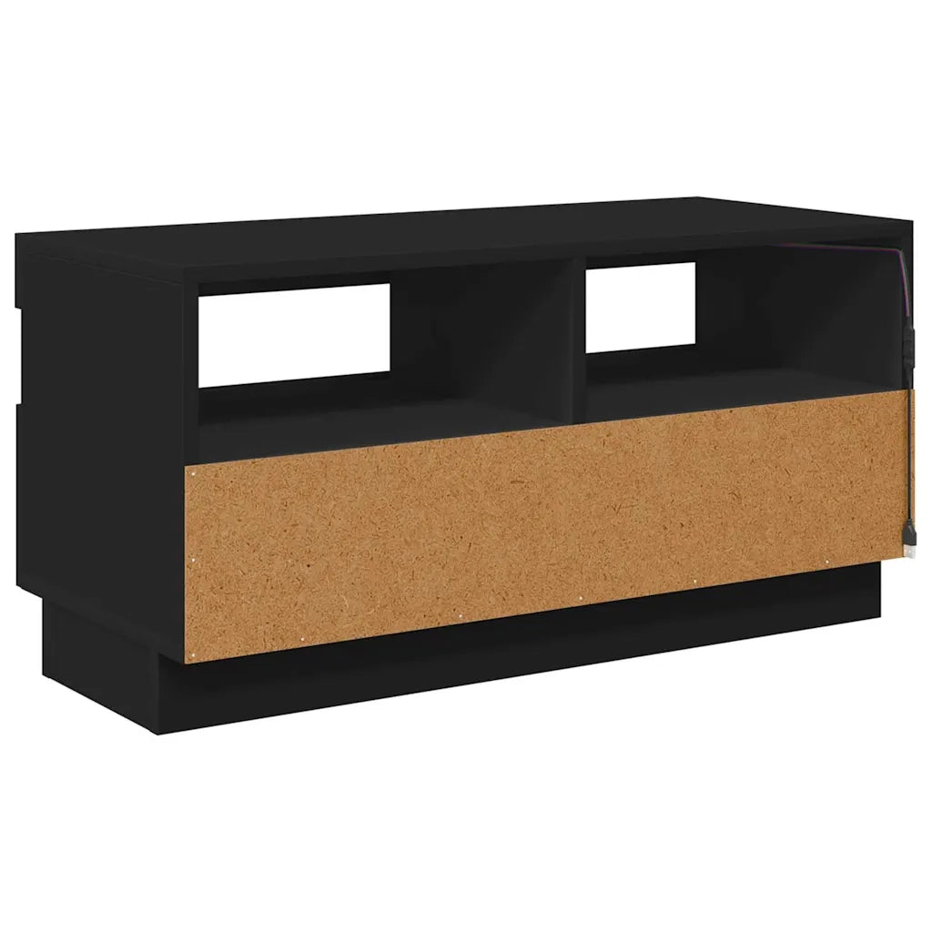 Mobile TV | Armadietto TV | Mobile Porta TV con Luci LED Nero 80x35x40 cm