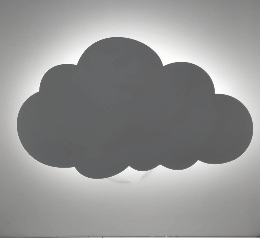 Applique LED a Forma di Nuvola per Cameretta Bambini, 9W 630 Lumen, Luce Selezionabile 3000K/4000K/6500K, Design Bianco in Metallo e Acrilico, IP20 – 298x180mm