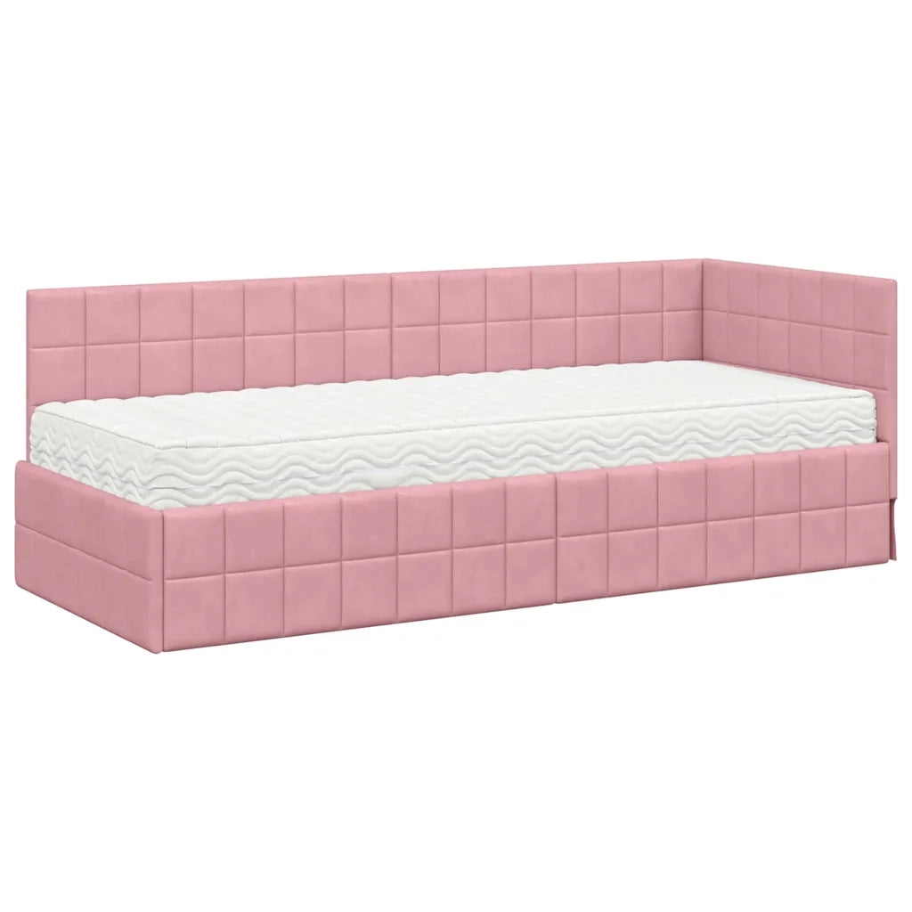 Struttura Letto Angolare con Materasso 2 pcs Grigio Velluto 3393921