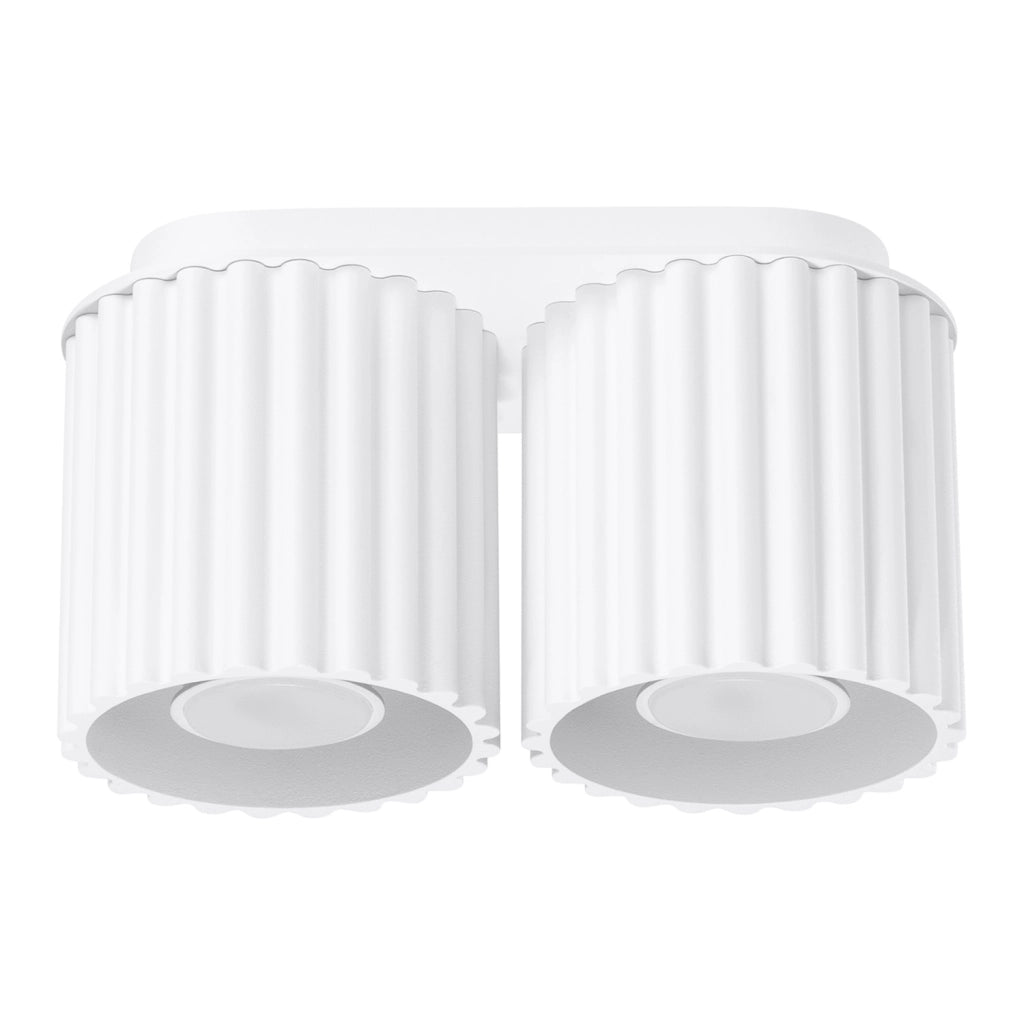 Plafoniera ovale bianca 21 cm 2xGU10 VISTAO Pure Lume