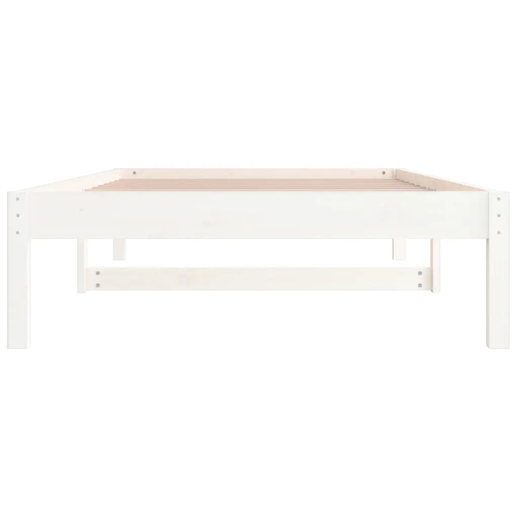 Letto singolo | Letto per adulti | Dormeuse senza Materasso Bianca 80x200 cm Legno Massello Pino