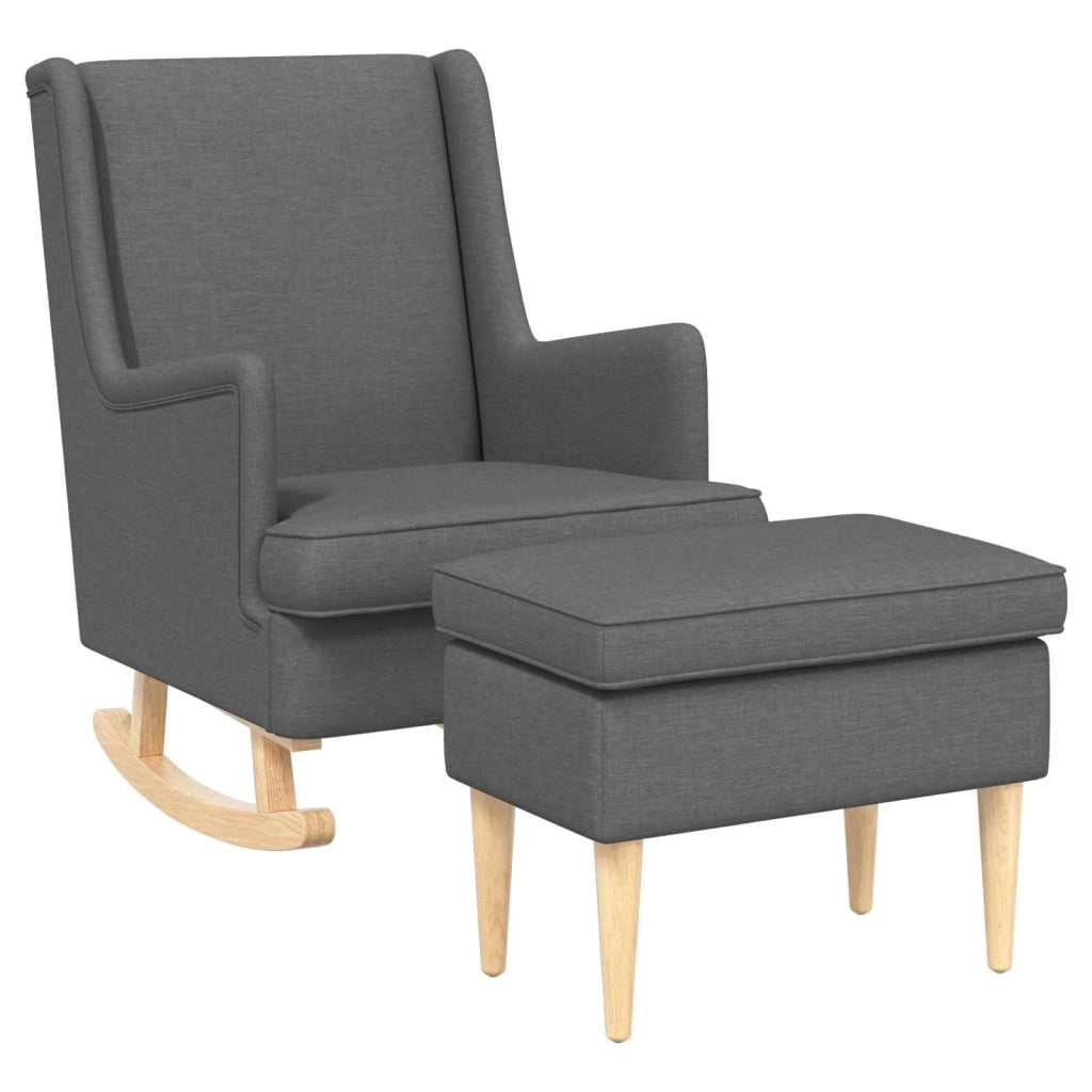 Poltrona con Ottomano 2 pz Grigio Scuro Tessuto 3418853