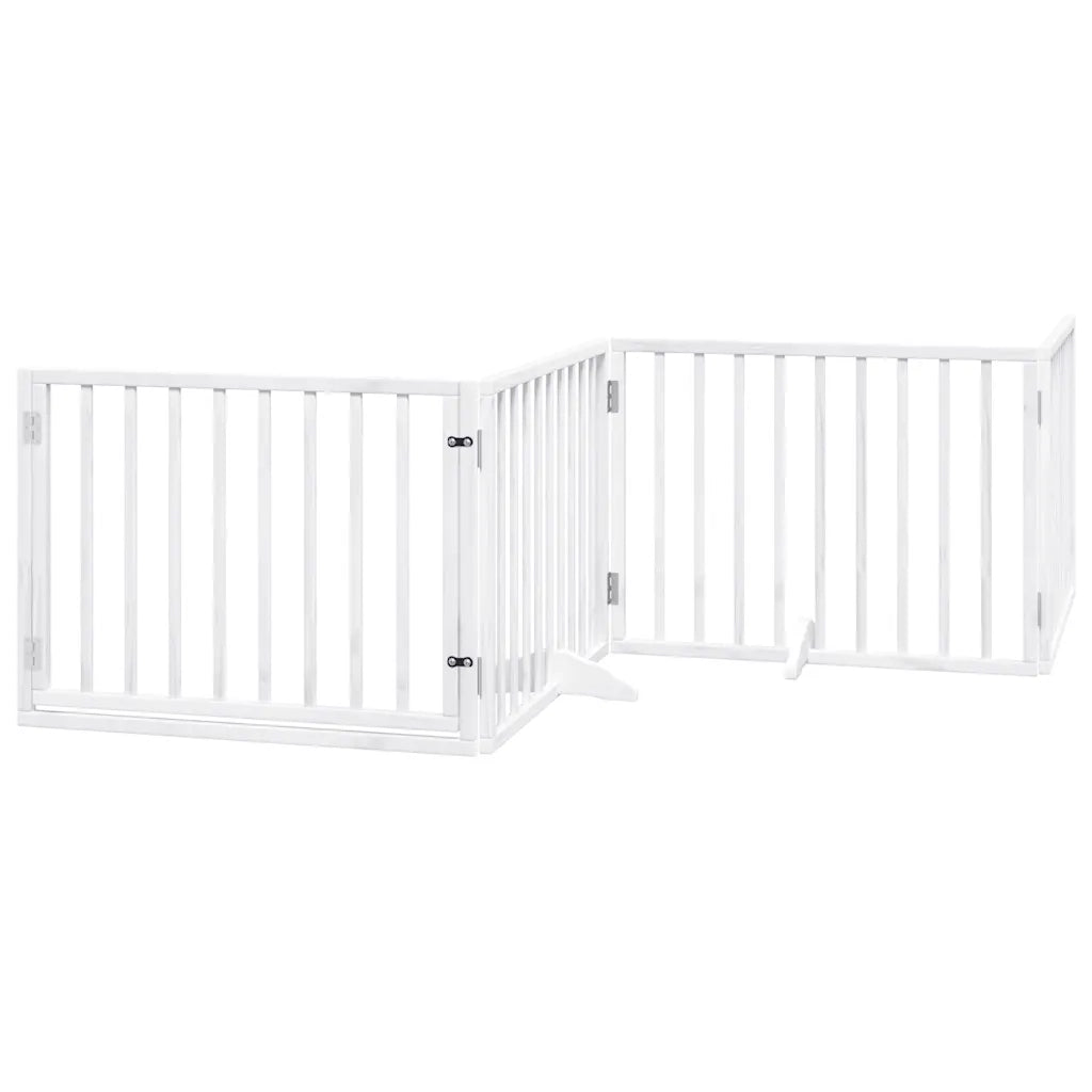 Cancello Cani Porta Pieghevole Bianco 12 Pannelli 640 cm Pioppo 3155562